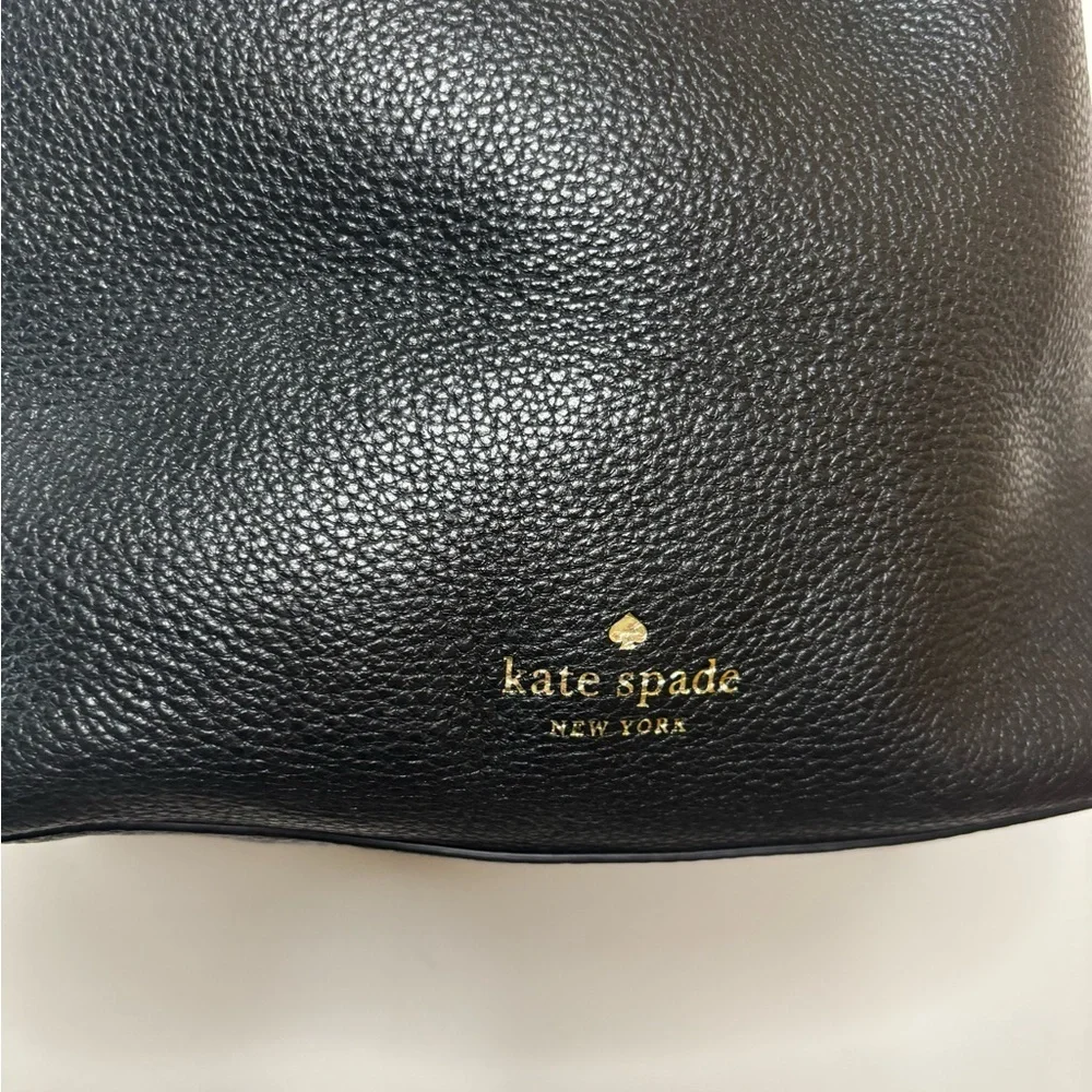 Kate Spade Black Pebble Leather Bucket Bag